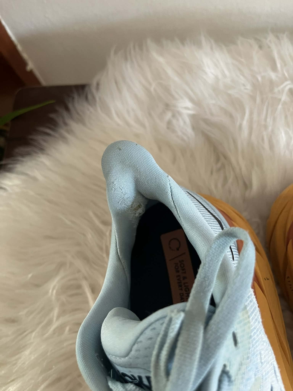 Hoka One One Women's Light Blue Running Shoes with Orange Accents - Picture 7 of 8